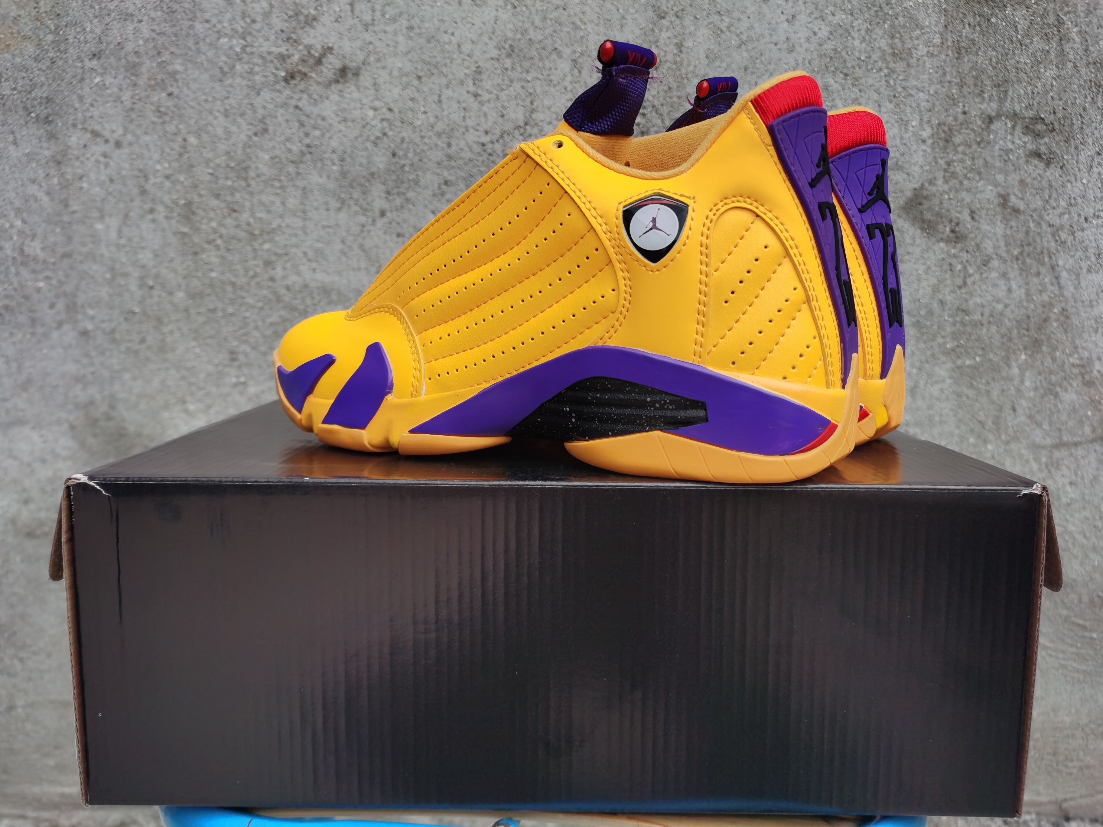 New Air Jordan 14 Retro Yellow Purple - Click Image to Close